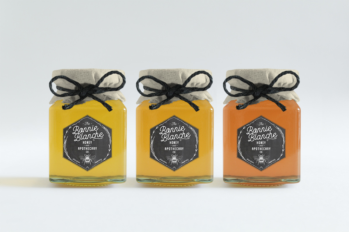 honey label design, product packaging