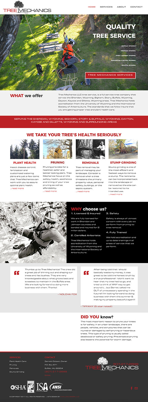 Tree Mechanics website home page