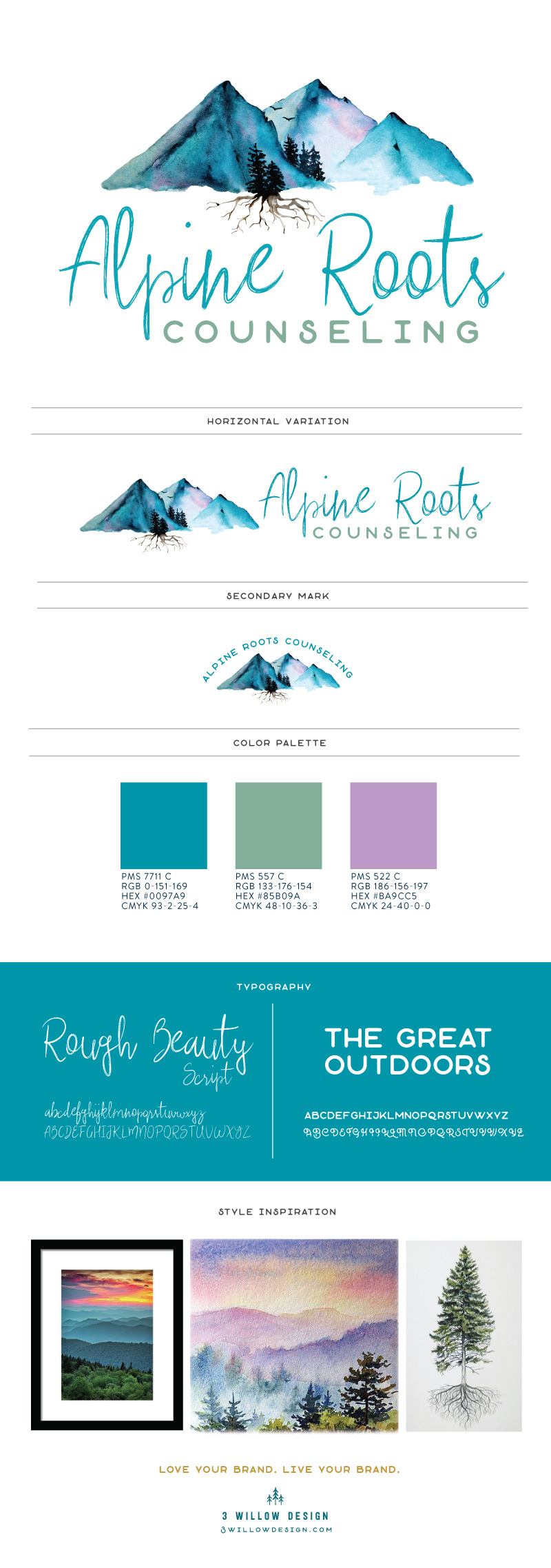 Brand Board Alpine Roots Counseling