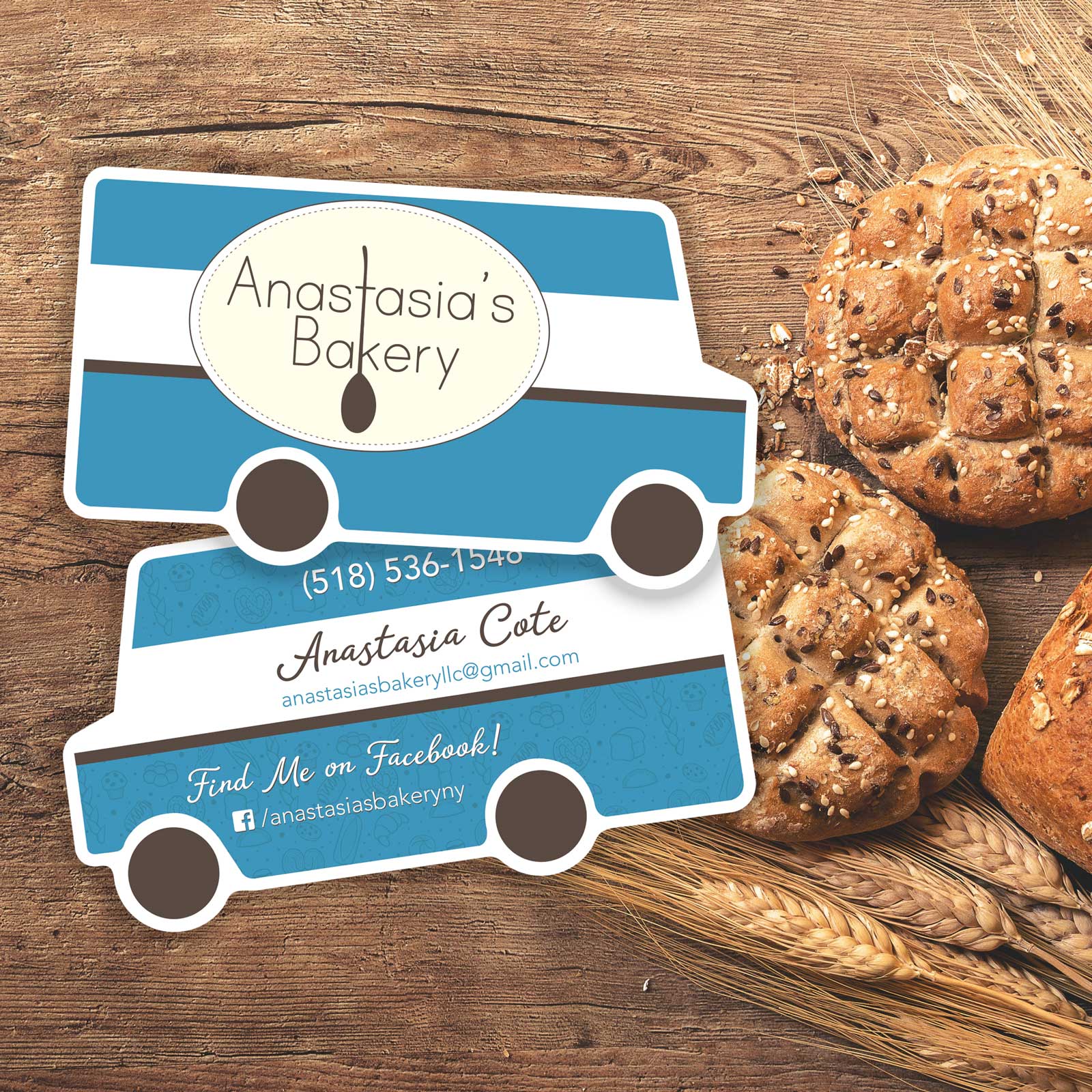food truck shaped business cards
