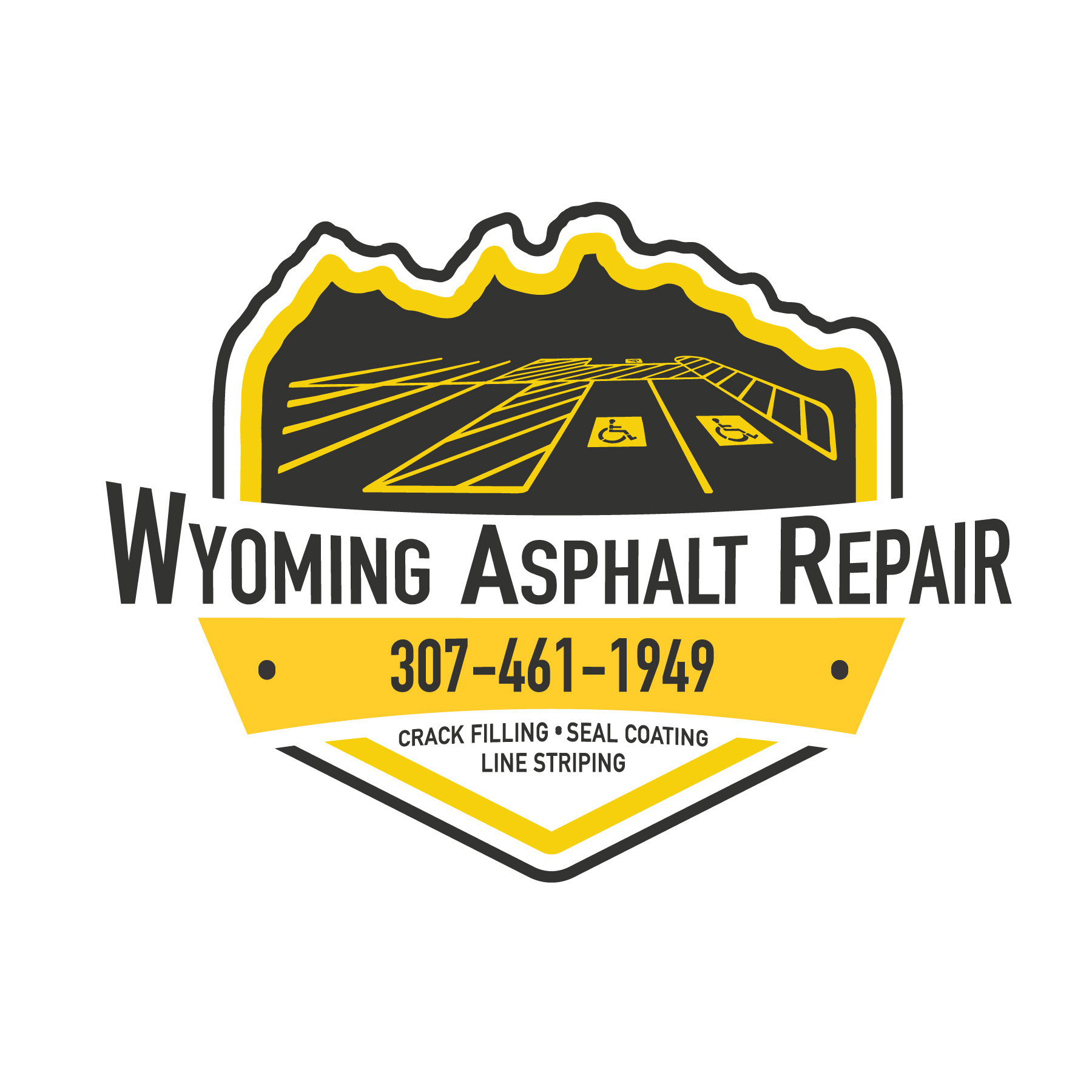 Wyoming Asphalt Repair logo graphic design