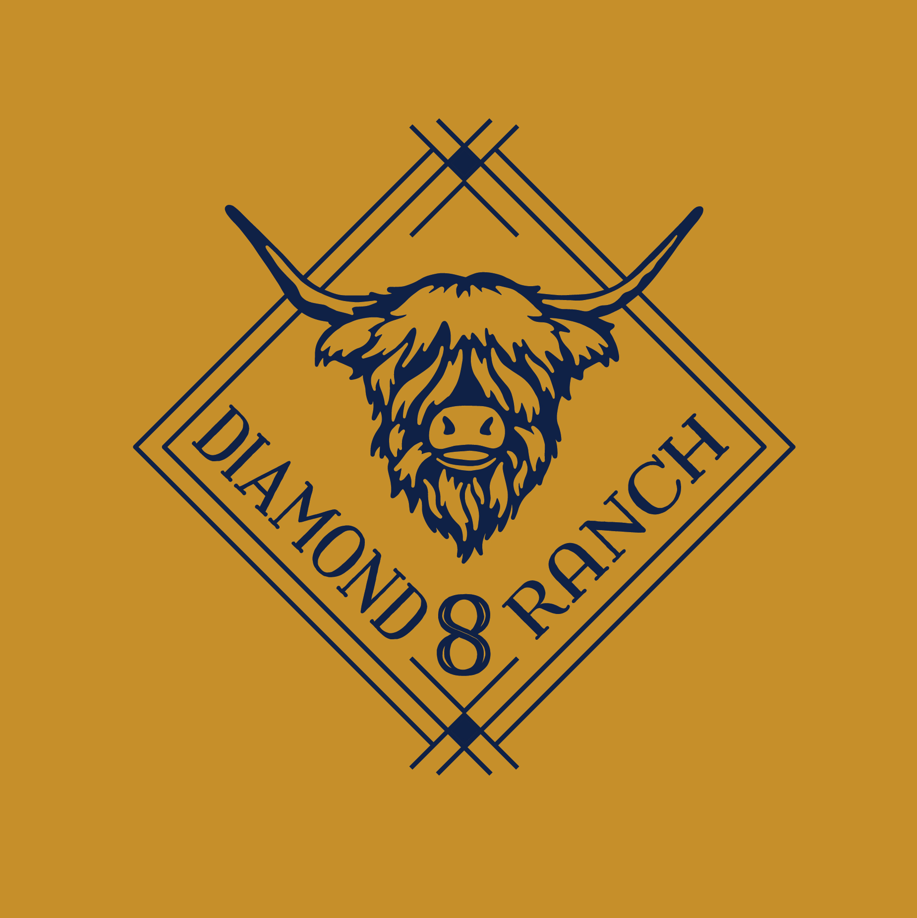 logo and branding for highland cow ranch in wyoming